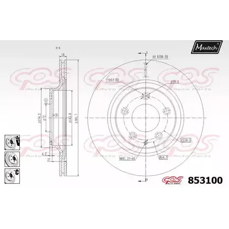 Тормозной диск MAXTECH 85310 0 4326592 853100.6980 W5STIC изображение 0
