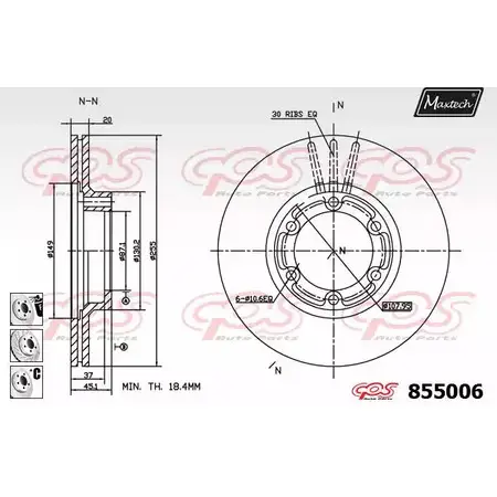 Тормозной диск MAXTECH PM2LBV 4326630 855006.6980 8550 06