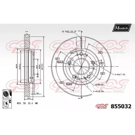Тормозной диск MAXTECH 85503 2 855032.6060 4326660 WTPB5G