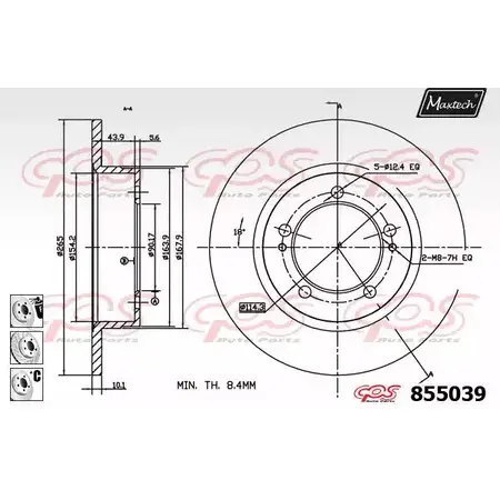 Тормозной диск MAXTECH KLQN5 4326686 855039.6980 855 039 изображение 0