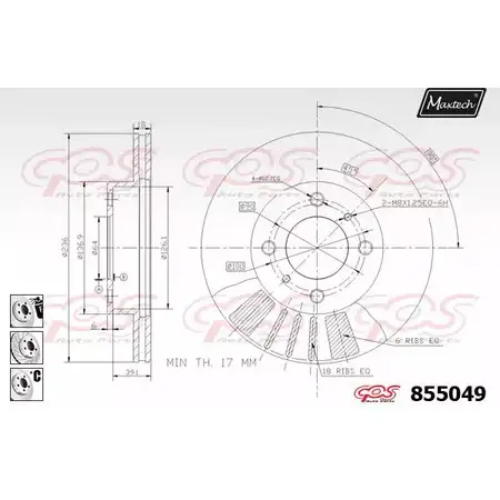 Тормозной диск MAXTECH 8 55049 37KYK 4326710 855049.6980