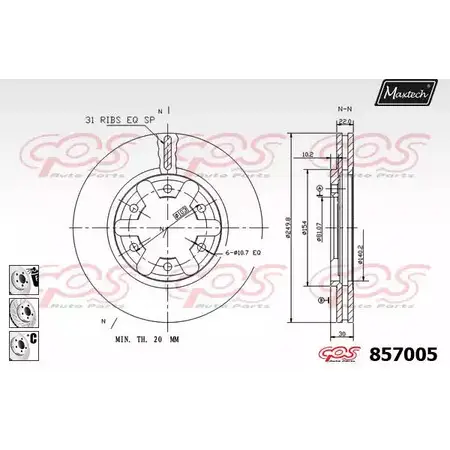 Тормозной диск MAXTECH 4326837 857005.6980 85700 5 10P08VA изображение 0