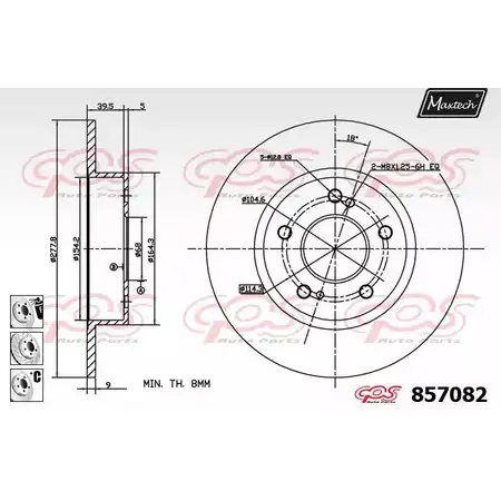 Тормозной диск MAXTECH 4326985 DJLHES 857082.6980 8570 82