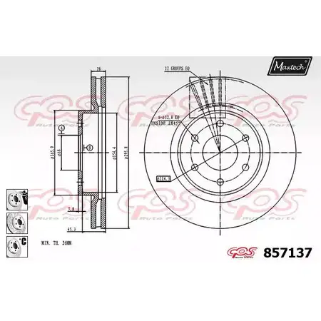 Тормозной диск MAXTECH SXOM2A 857137.6980 8571 37 4327089 изображение 0