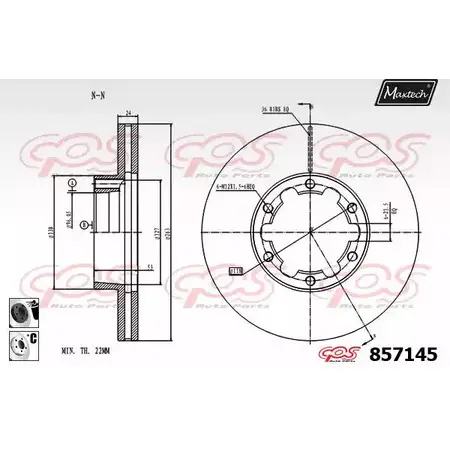 Тормозной диск MAXTECH 85 7145 H9SR85 857145.6060 4327103