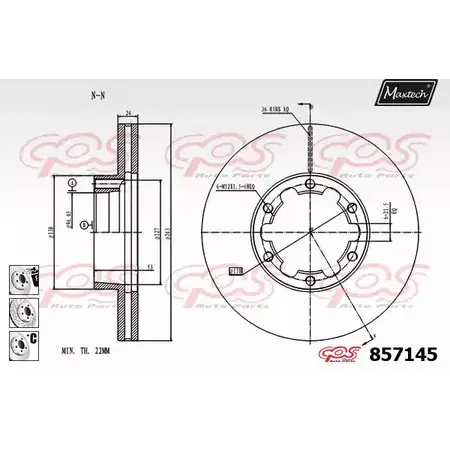 Тормозной диск MAXTECH 85714 5 857145.6980 EMXJZZ 4327105 изображение 0