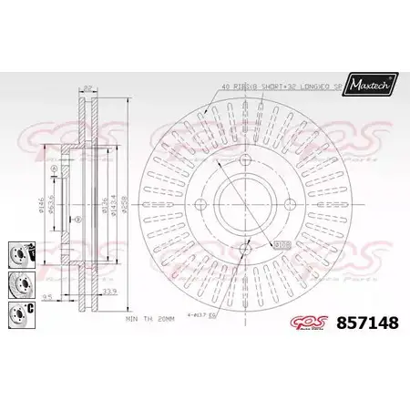 Тормозной диск MAXTECH 4327117 8571 48 BMFS4 857148.6980 изображение 0