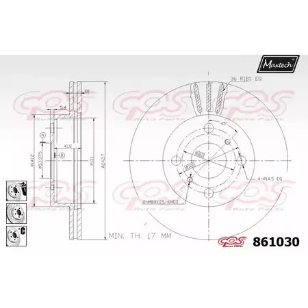 Тормозной диск MAXTECH 8610 30 90TCU 4327238 861030.6980 изображение 0