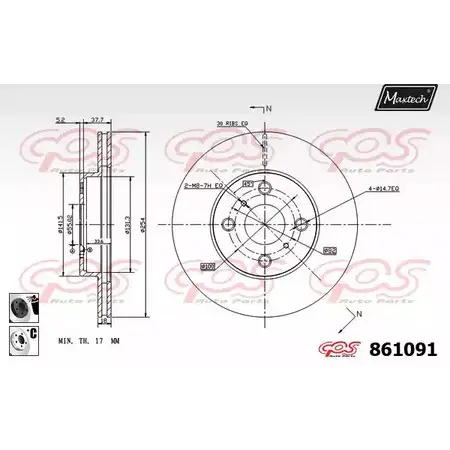 Тормозной диск MAXTECH 8610 91 861091.6060 4327304 AXE3H