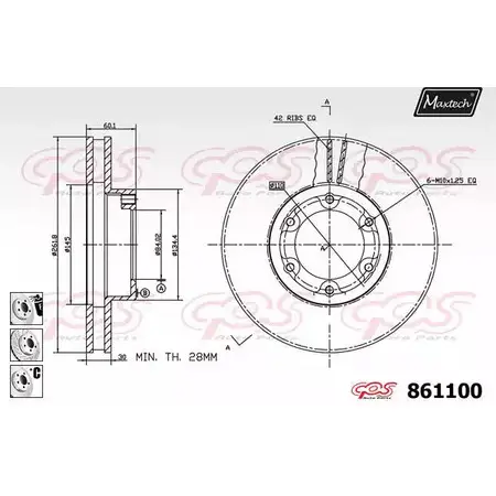 Тормозной диск MAXTECH 8611 00 4327337 861100.6880 1RGKQFD изображение 0