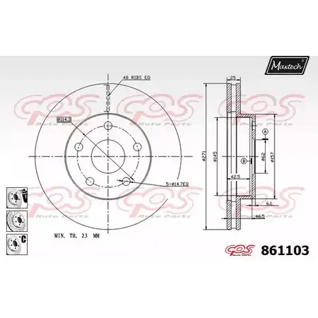 Тормозной диск MAXTECH GJYFS 861103.6980 4327346 86110 3