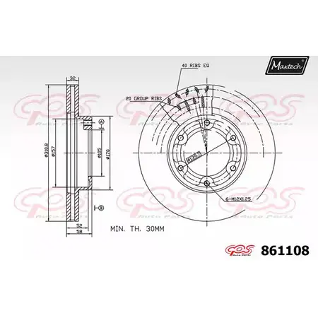 Тормозной диск MAXTECH 64UQ58R 86110 8 4327355 861108.0000 изображение 0