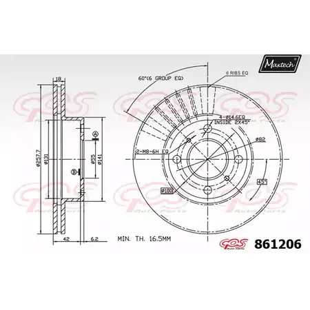 Тормозной диск MAXTECH 9230VKV 4327431 861206.0000 861 206 изображение 0