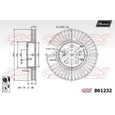 Тормозной диск MAXTECH 861232.6060 D2RL3E9 4327508 8612 32