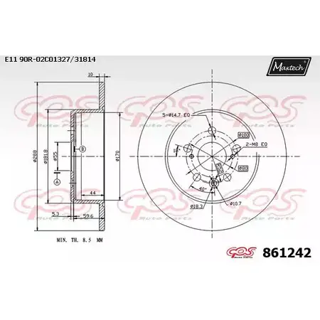 Тормозной диск MAXTECH 861242.0000 3YUMEGY 4327527 86 1242 изображение 0