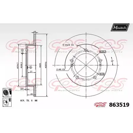 Тормозной диск MAXTECH TC2WOT 4327906 863 519 863519.6060