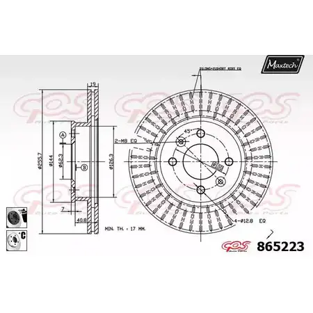 Тормозной диск MAXTECH 9Z63Q 865223.6060 4328026 8 65223