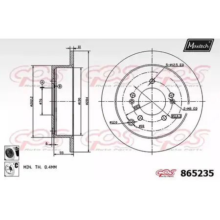 Тормозной диск MAXTECH 4328046 86523 5 865235.6060 BBB5T6