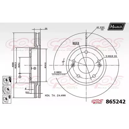 Тормозной диск MAXTECH 86 5242 H9OGE 4328072 865242.6980 изображение 0