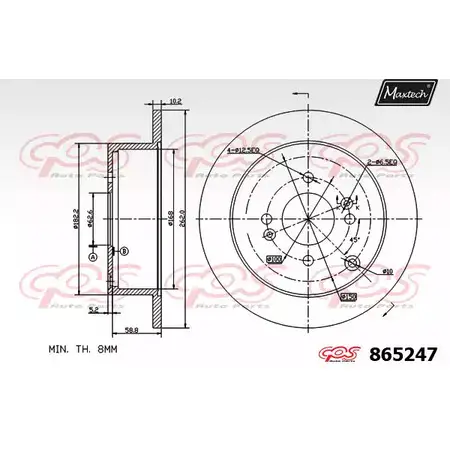Тормозной диск MAXTECH 8 65247 865247.0000 4328081 RL3J5