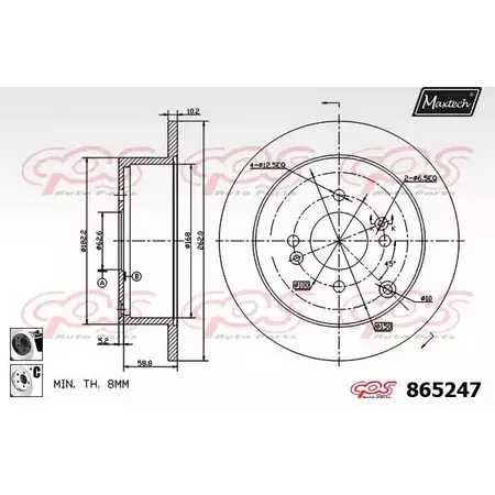 Тормозной диск MAXTECH 8652 47 4328082 J4QDH 865247.6060 изображение 0