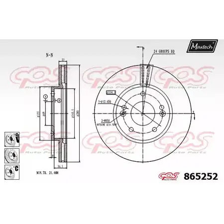 Тормозной диск MAXTECH 865252.6880 4328103 SLFADW 8652 52 изображение 0