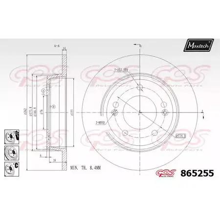 Тормозной диск MAXTECH 4328111 Q6ZSA 86525 5 865255.6880 изображение 0