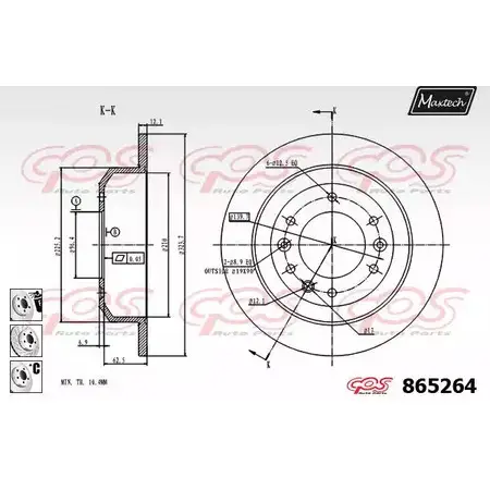 Тормозной диск MAXTECH 4328132 86526 4 865264.6980 O00ZKV изображение 0