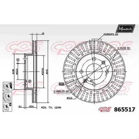 Тормозной диск MAXTECH 865517.6880 4328191 CEEK40 865 517 изображение 0