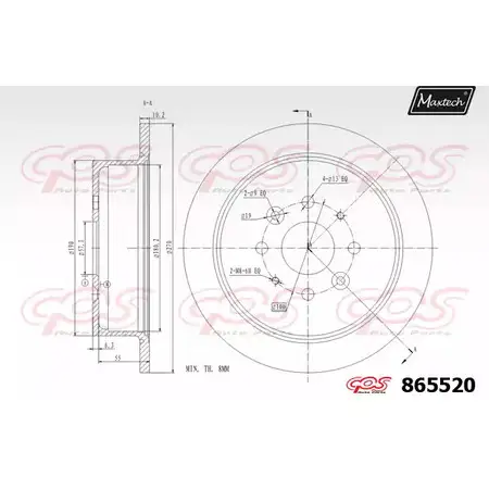 Тормозной диск MAXTECH 865520.0000 6TPLI2 86552 0 4328201 изображение 0