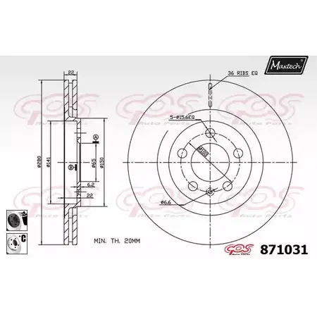 Тормозной диск MAXTECH 4328288 TB0JIL 87 1031 871031.6060 изображение 0