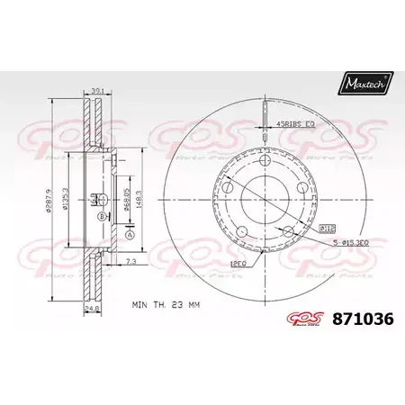 Тормозной диск MAXTECH 4328307 8710 36 RJ395 871036.0000 изображение 0