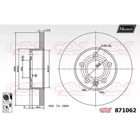 Тормозной диск MAXTECH MV577GO 871 062 4328380 871062.6060 изображение 0