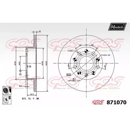 Тормозной диск MAXTECH 8710 70 RL68AUQ 4328404 871070.6060
