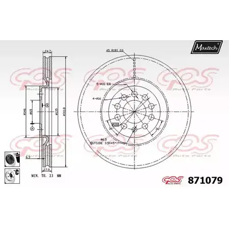 Тормозной диск MAXTECH 87 1079 871079.6060 4328440 GQSP223