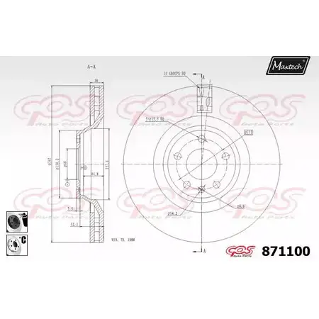 Тормозной диск MAXTECH 4328517 IG0X4 871100.6060 87 1100
