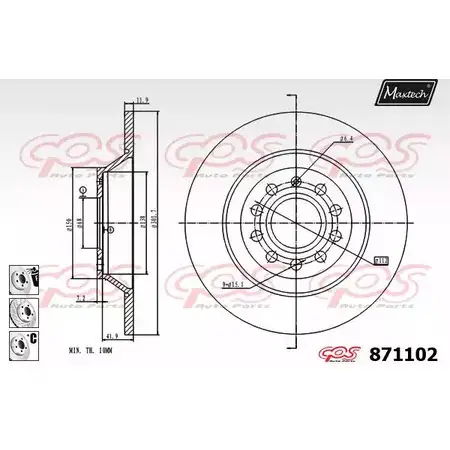 Тормозной диск MAXTECH 4328526 BQVWBL4 8 71102 871102.6880
