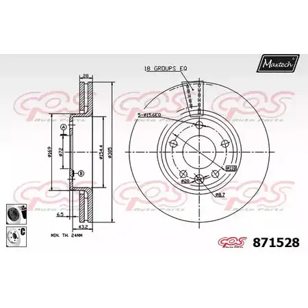 Тормозной диск MAXTECH 8715 28 871528.6060 XDHUJ8 4328781 изображение 0