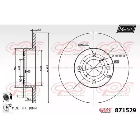 Тормозной диск MAXTECH 871529.6060 RMJ6LTW 87 1529 4328785 изображение 0