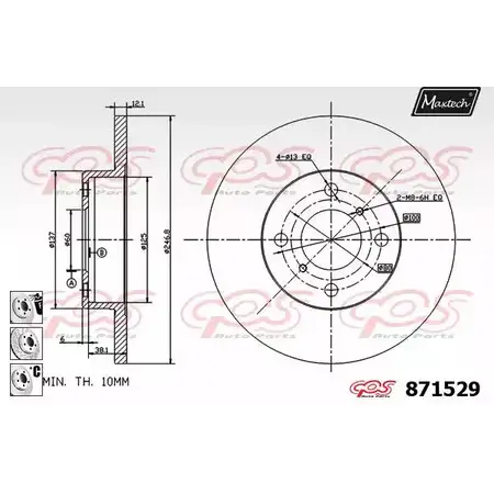 Тормозной диск MAXTECH 87152 9 4328786 871529.6880 ABK5R изображение 0
