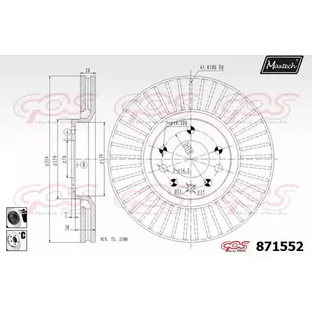 Тормозной диск MAXTECH KMHHM 87 1552 871552.6060 4328873