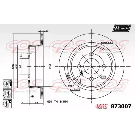 Тормозной диск MAXTECH QEWBT8 87 3007 4328922 873007.6880 изображение 0