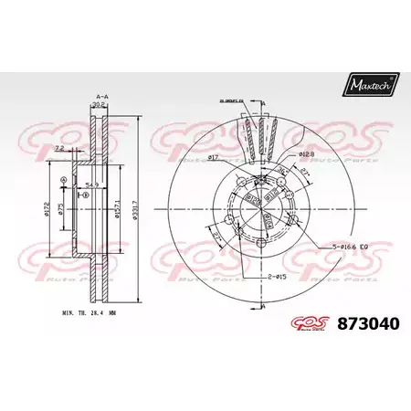 Тормозной диск MAXTECH 4329016 87304 0 0ZZ3KCN 873040.0000