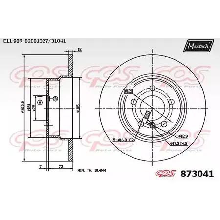 Тормозной диск MAXTECH 873041.0000 MTOT1 87 3041 4329020