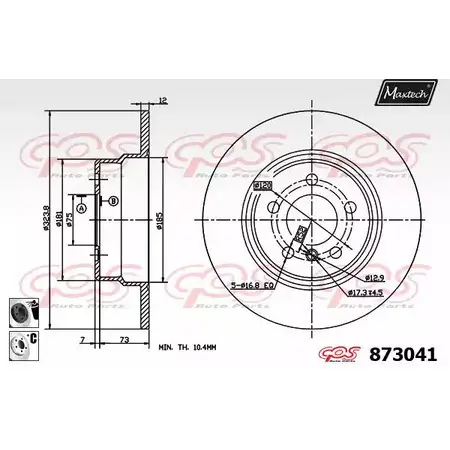 Тормозной диск MAXTECH 87 3041 4329021 873041.6060 4COQN