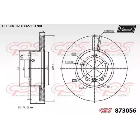 Тормозной диск MAXTECH PEAN4F 4329080 87305 6 873056.0000