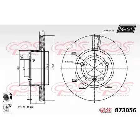 Тормозной диск MAXTECH 4329081 87 3056 873056.6060 10018