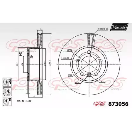 Тормозной диск MAXTECH BCBB1 8 73056 873056.6980 4329083