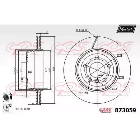 Тормозной диск MAXTECH BCDFW 8730 59 4329093 873059.6060 изображение 0