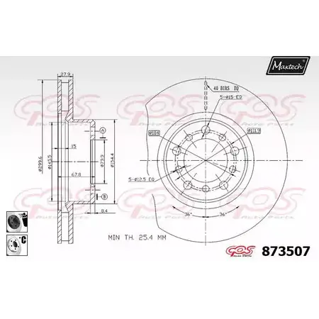 Тормозной диск MAXTECH 4329225 TUD243O 87 3507 873507.6060 изображение 0